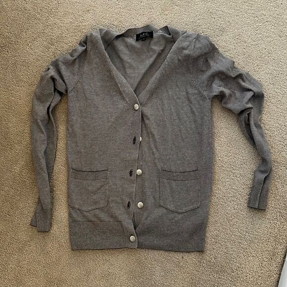 APC Tiny Striped Cardigan XS - Picture 1 of 5